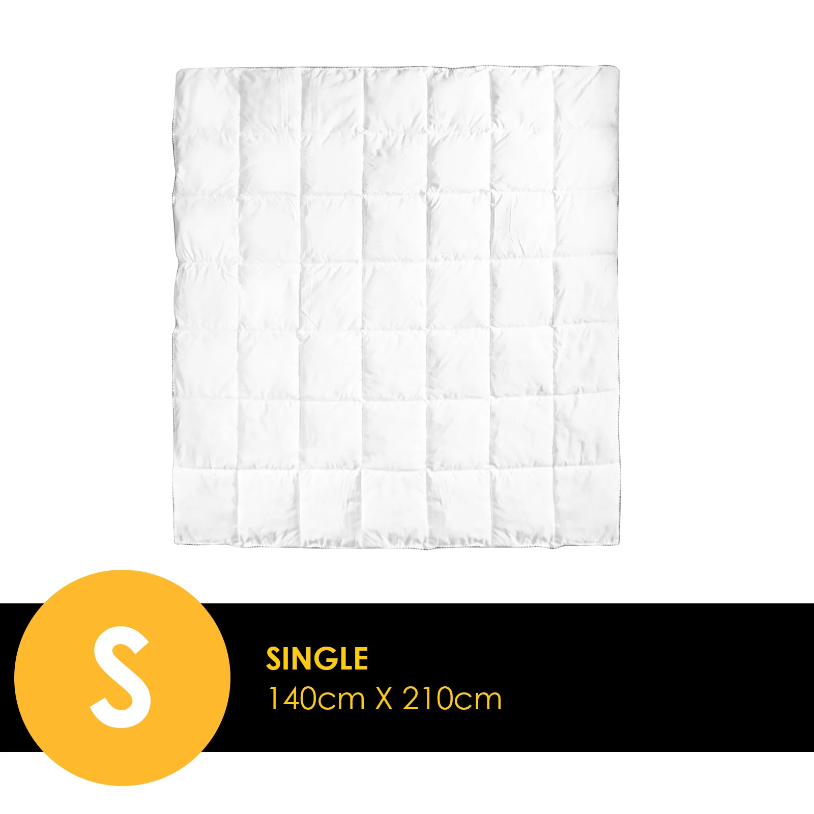 Single Royal Comfort Bamboo Blend Quilt 250GSM Luxury Duvet 100% Cotton Cover - White - Nurns