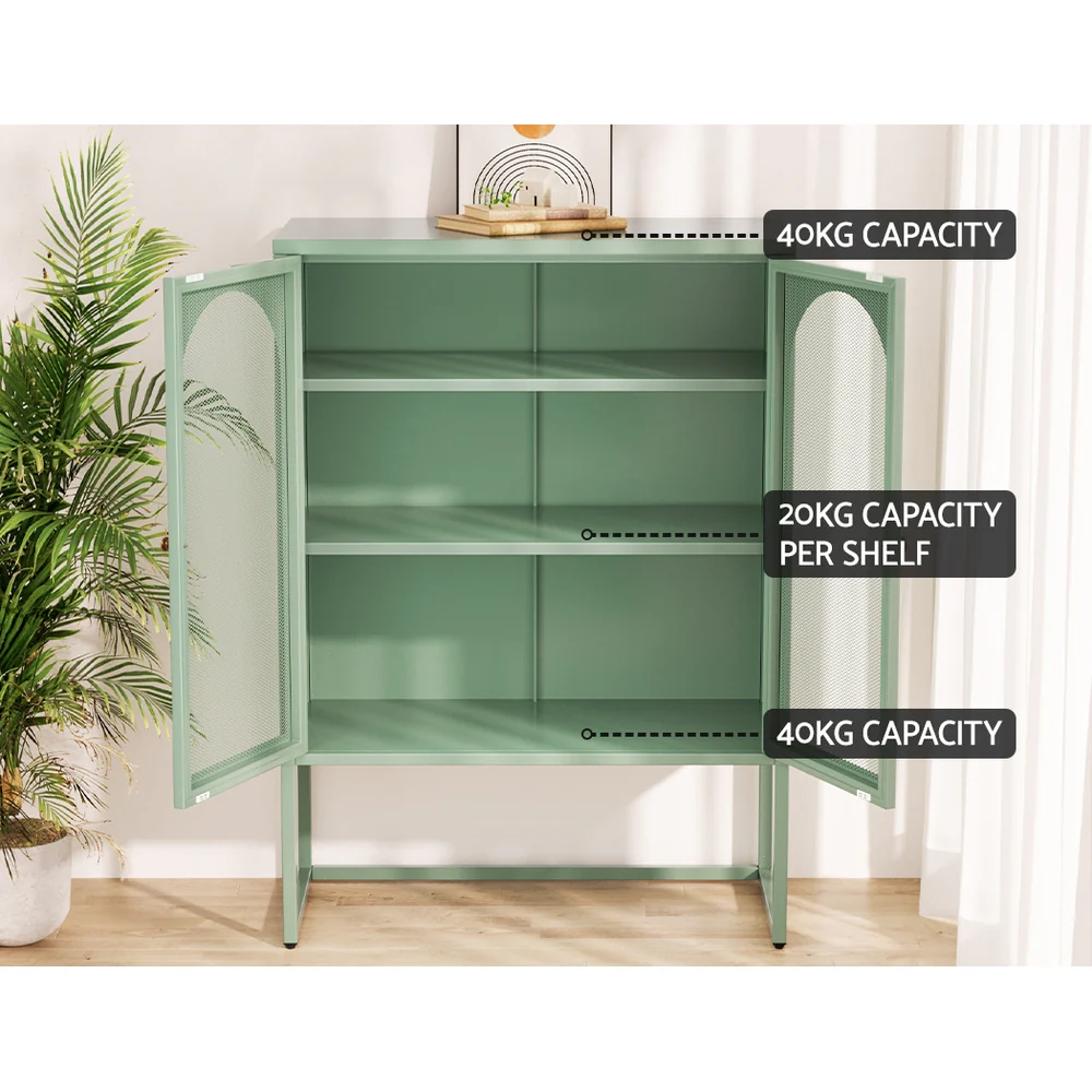 Kellen Metal Buffet Sideboard Cabinet - Green - Nurns