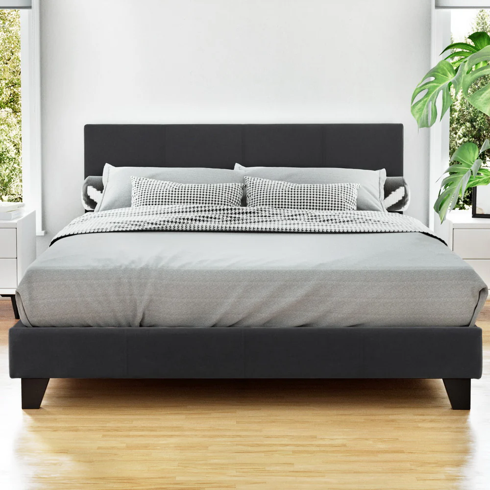 Amalfi Fabric Bed Frame - Charcoal Double - Nurns