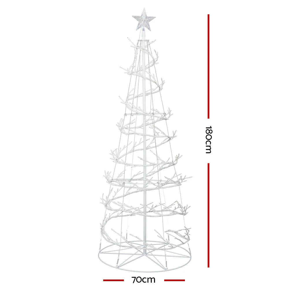 6ft 1.8m 320 LED Christmas Tree Xmas Cold White Lights Optic Fibre - Nurns