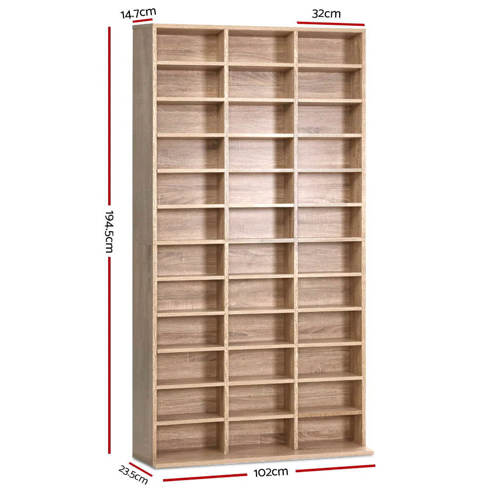 Artiss Bookshelf Cd Storage Rack - Bert Oak - Nurns