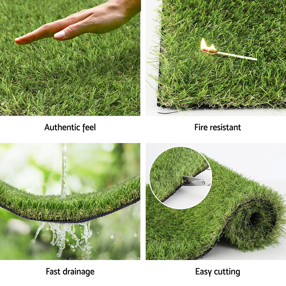 Primeturf Artificial Grass 35mm 2mx5m Synthetic Fake Lawn Turf Plastic Plant 4-coloured - Nurns