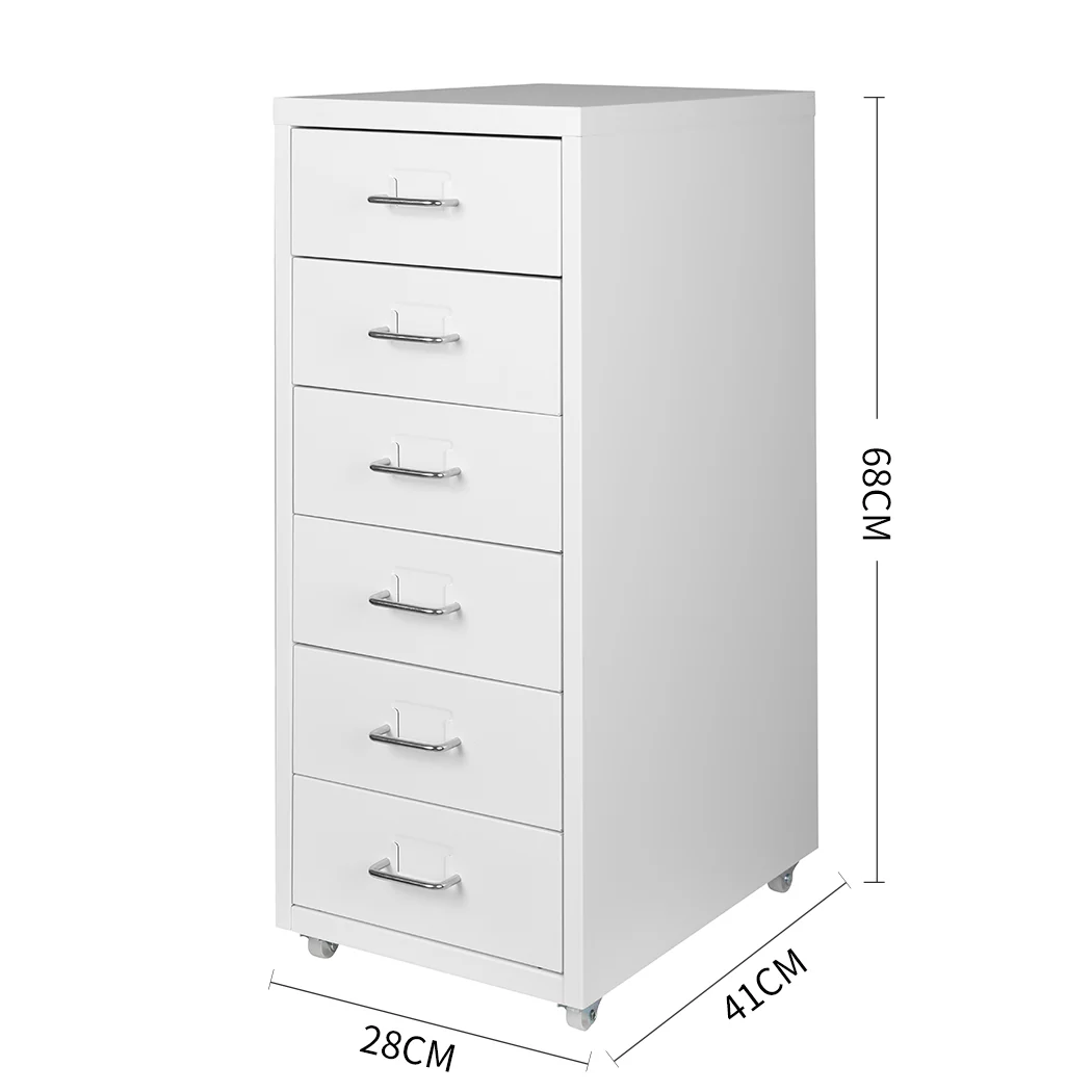 Levede 6 Drawer Office Cabinet Drawers White - Nurns