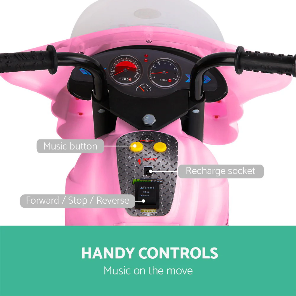 Kids Ride On Motorbike Motorcycle Car - Pink - Nurns