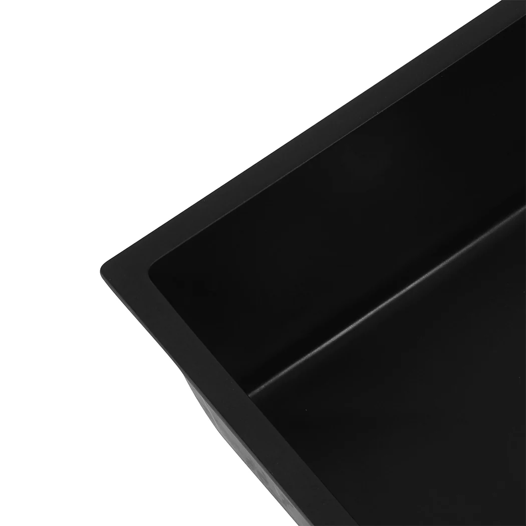 Granite Kitchen Sink Laundry Stone Sinks Top Undermount Single Bowl Matte Black - Nurns