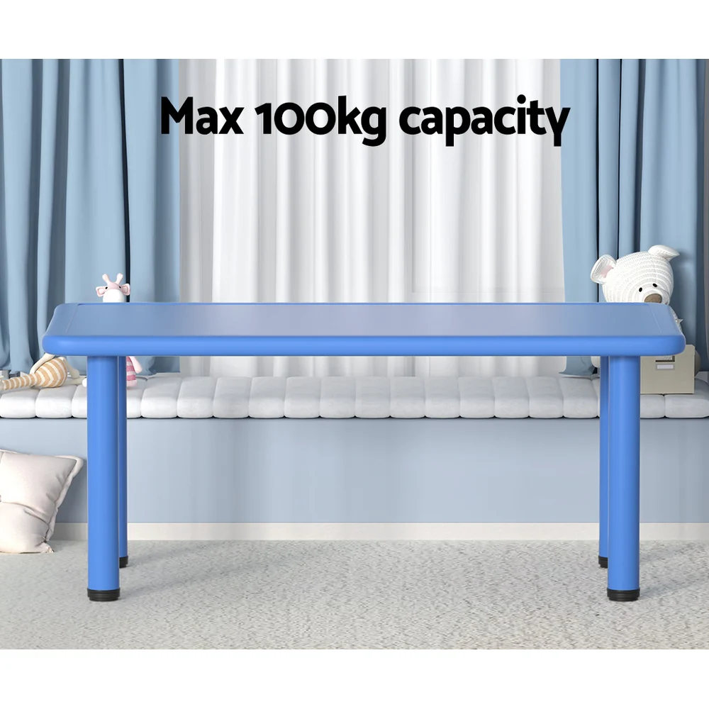 Padma Kids Table & Chairs Set 120cm Toddler Children Playing Table Party Study Plastic Desk - Blue - Nurns