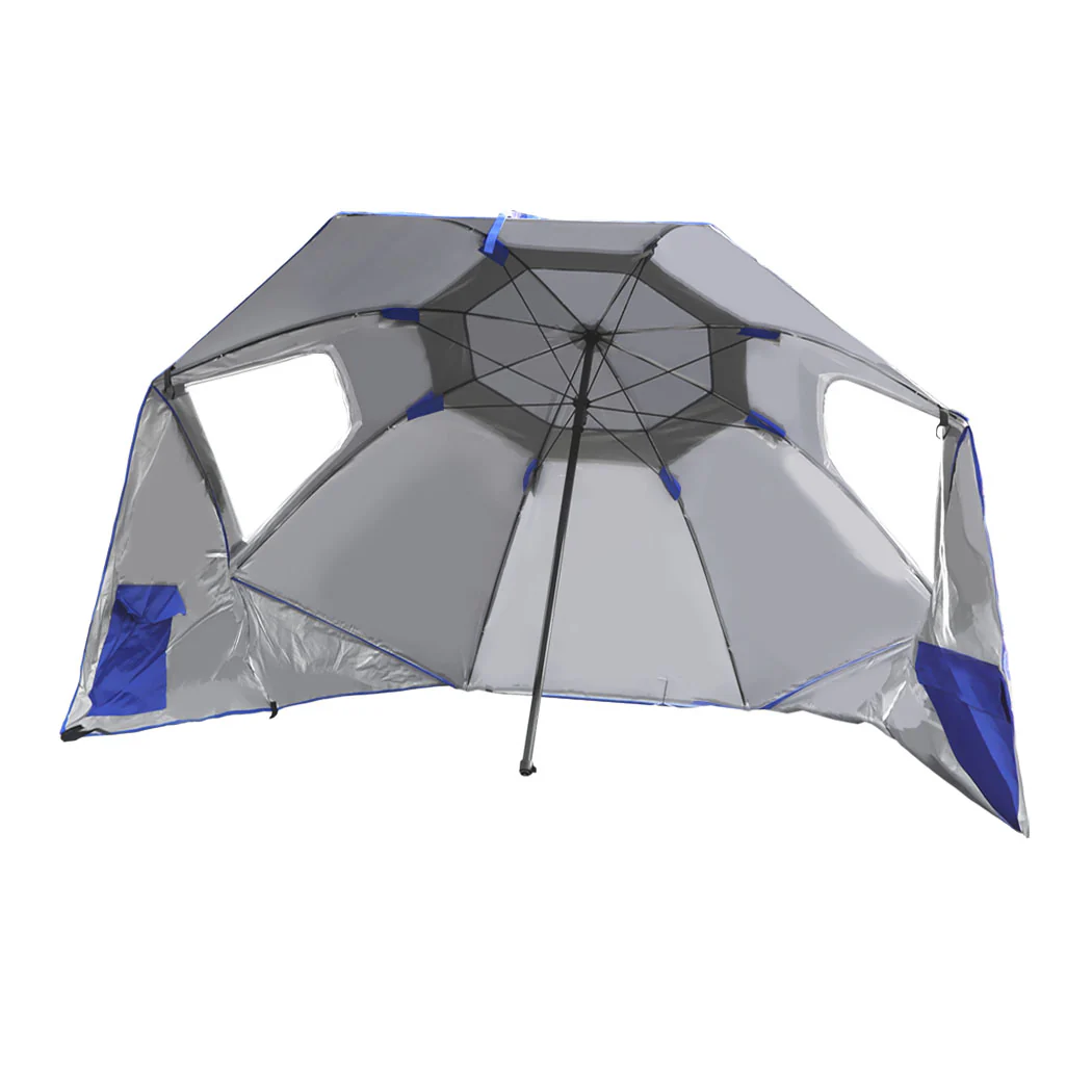 Mountview Beach Umbrella Outdoor Umbrellas Blue 2.33M - Nurns