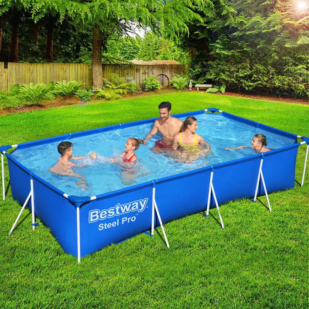 Bestway Swimming Pool 400x211x81cm Steel Frame Above Ground Pools 5700L - Nurns