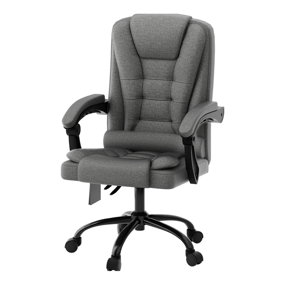 Artiss 2 Point Massage Office Chair Fabric Black - Nurns