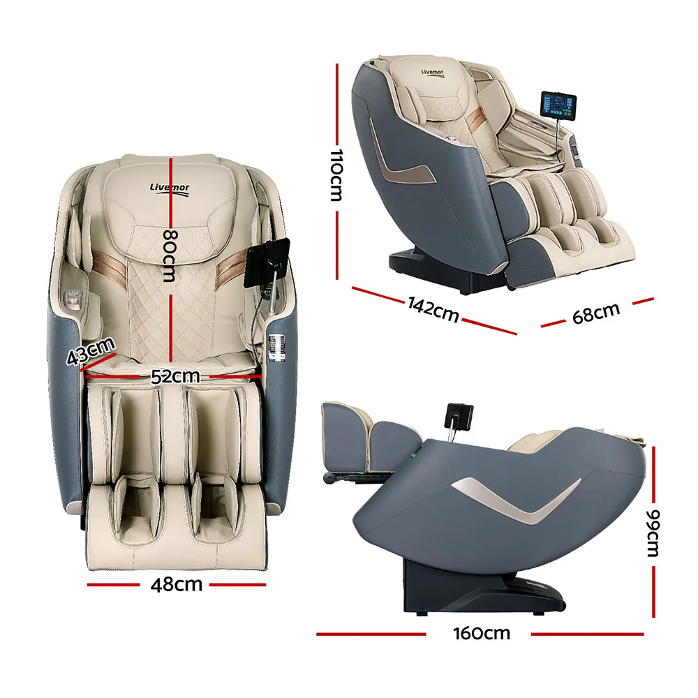 Themis Massage Chair Electric Recliner Home Massager 3D - Grey - Nurns