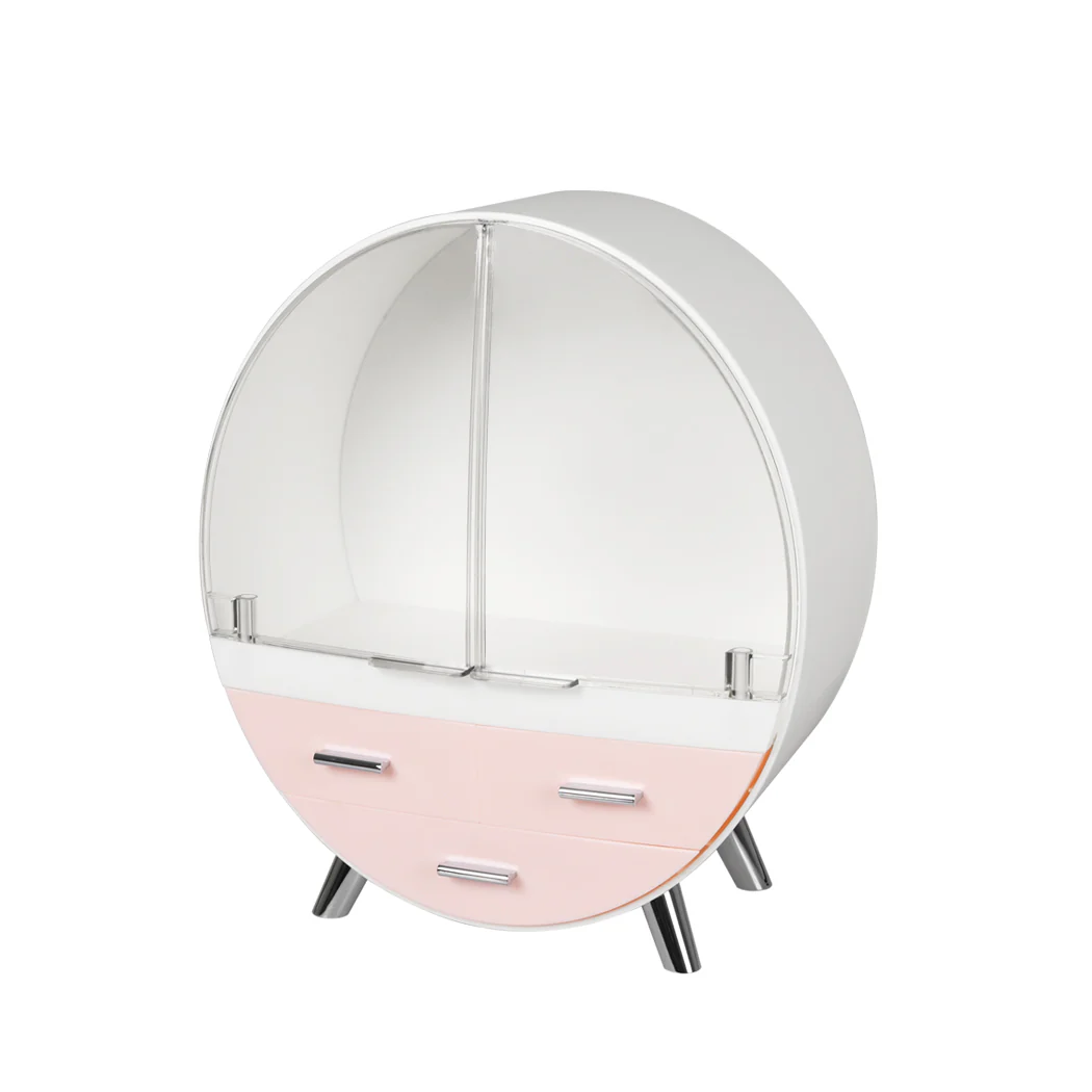 Makeup Case Organiser Cosmetic Holder Drawer Jewellery Desktop Storage Box Pink - Nurns