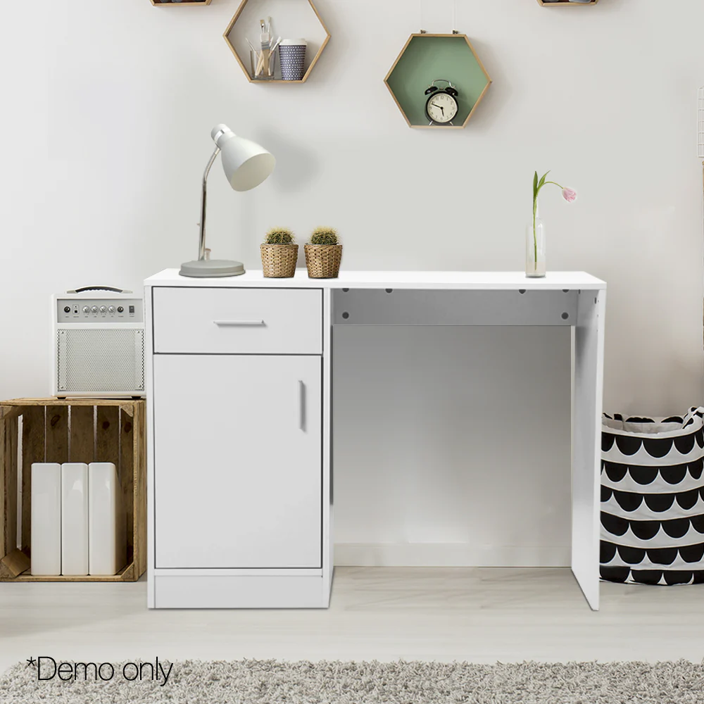 Artiss Computer Desk Drawer Cabinet White 100cm - Nurns