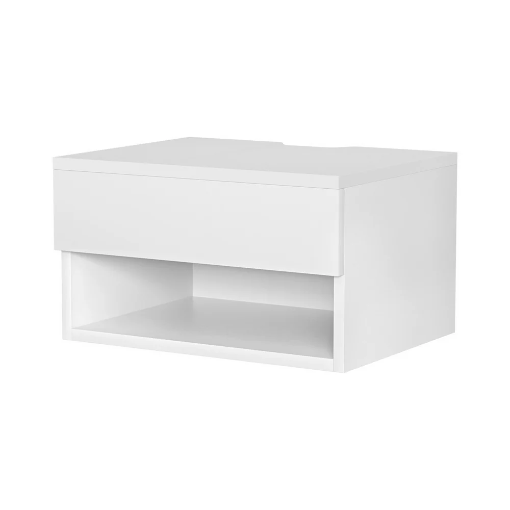 Ontario Wooden Bedside Tables Floating Nightstand - White - Nurns