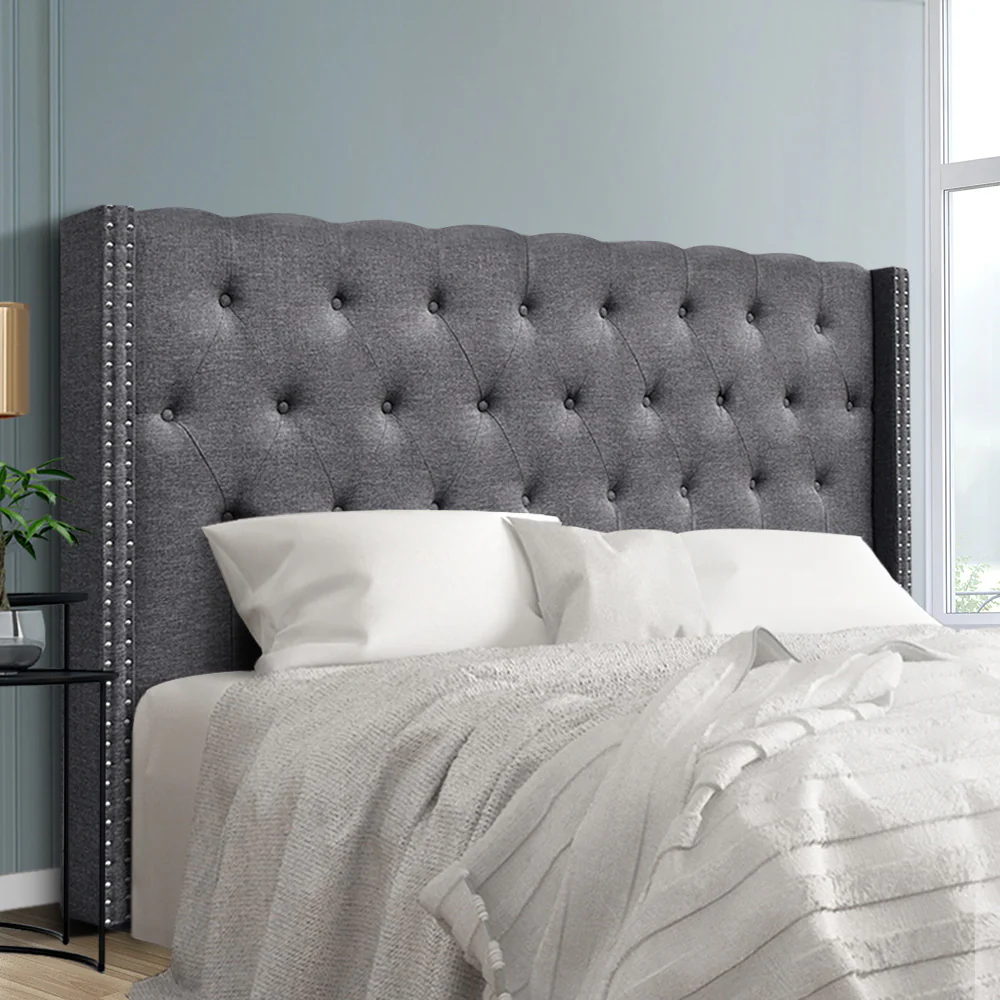 Bed Headboard Fabric - Grey King - Nurns