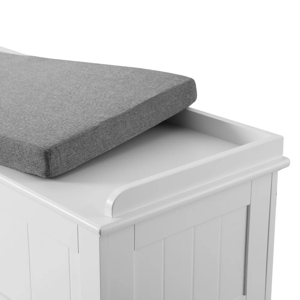 Storage Ottoman Blanket Box 140cm Fluted - White - Nurns
