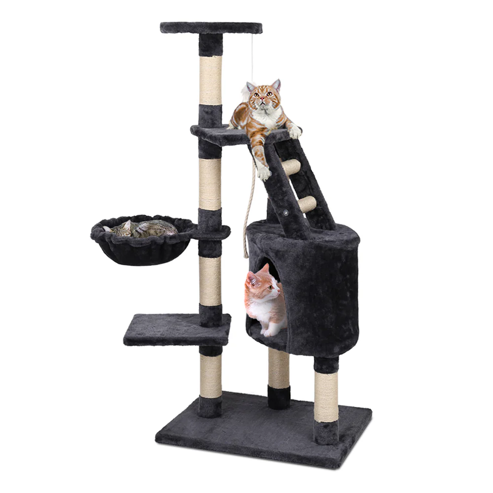 Cat Tree 120cm Trees Scratching Post Scratcher Tower Condo House Furniture Wood Multi Level - Nurns