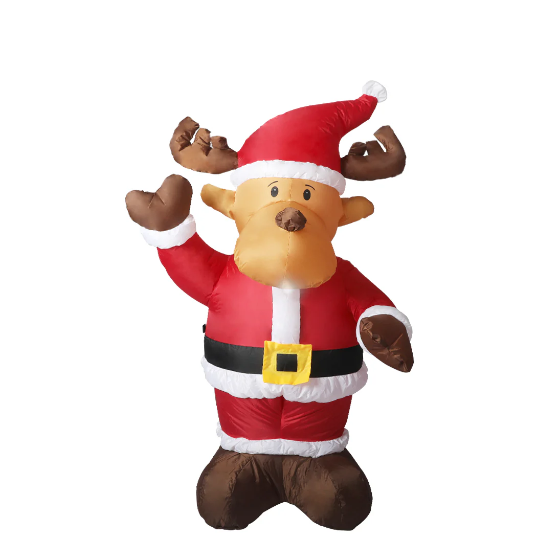 Santa Deer Christmas Inflatable Xmas Decorations - 1.35M - Nurns