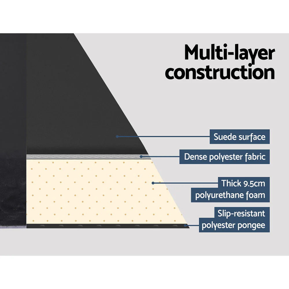 Self-Inflating Mattress Camping Sleeping Mat Air Bed Pad Single Black - Nurns