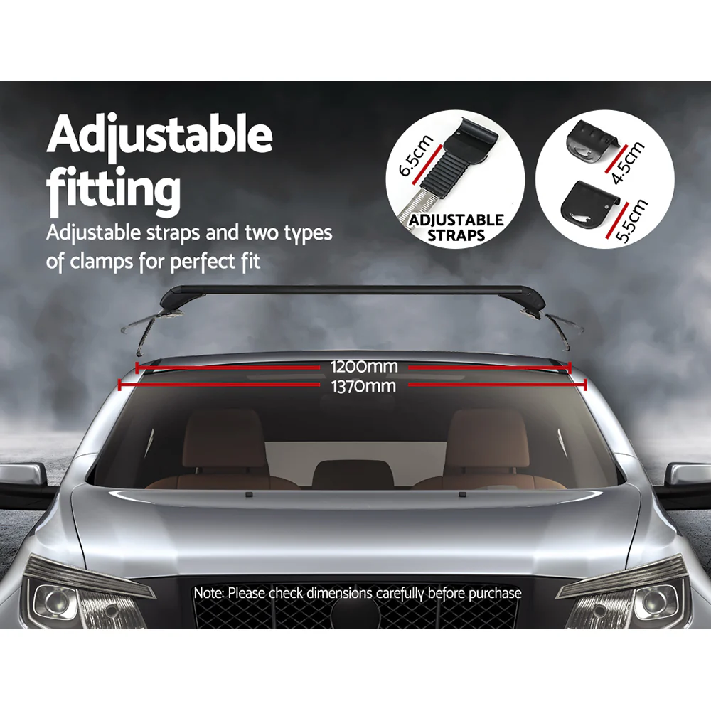 Universal Car Roof Rack Cross Bars 90cm Aluminium Adjustable Lockable 75kg Clamps - Nurns