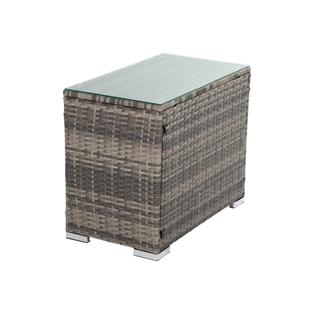 Rayleigh Grey Wicker End Table - Nurns