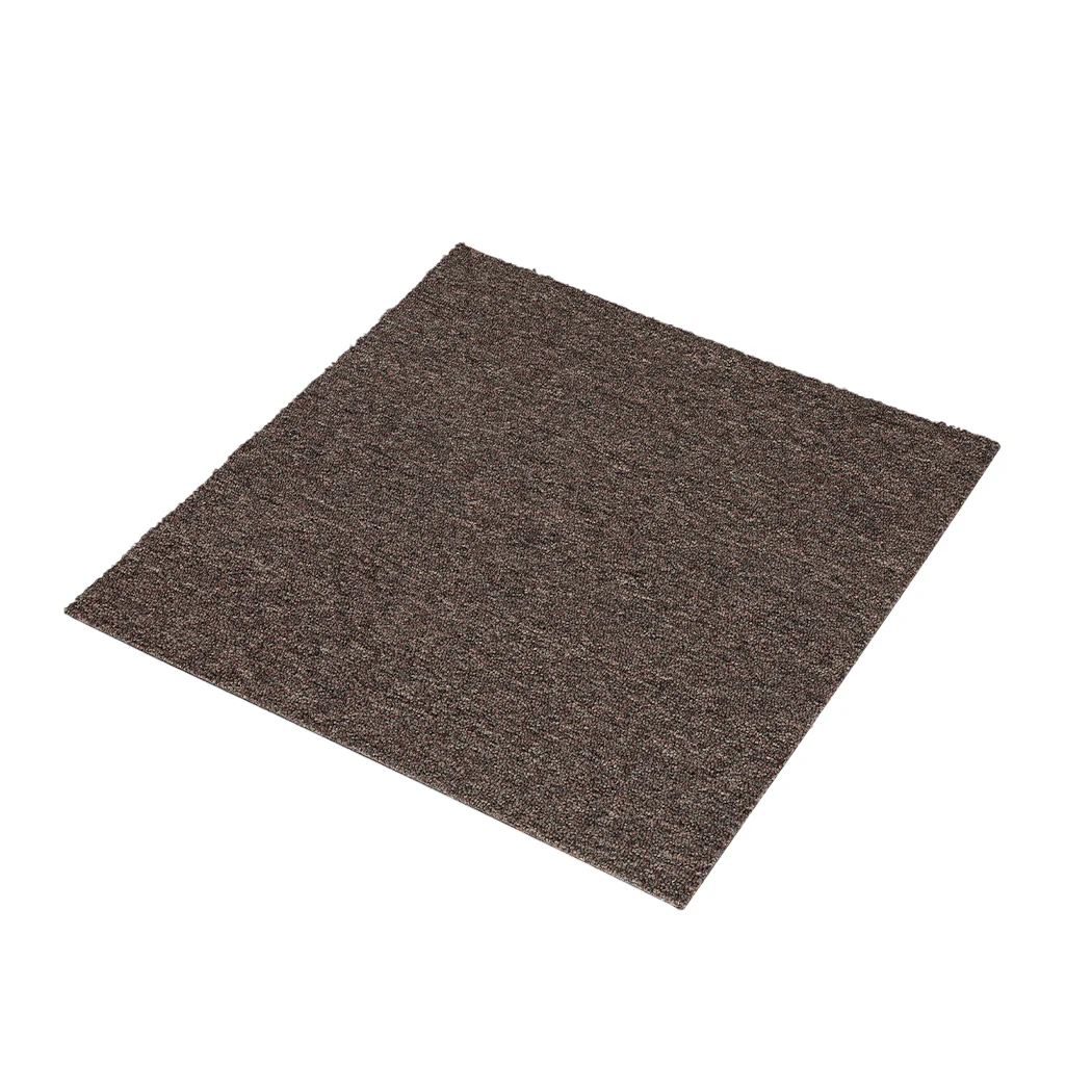 Roxine Set of 20 50x50 Carpet Tiles Box Heavy Commercial Retail Office Premium Flooring - Chocolate - Nurns