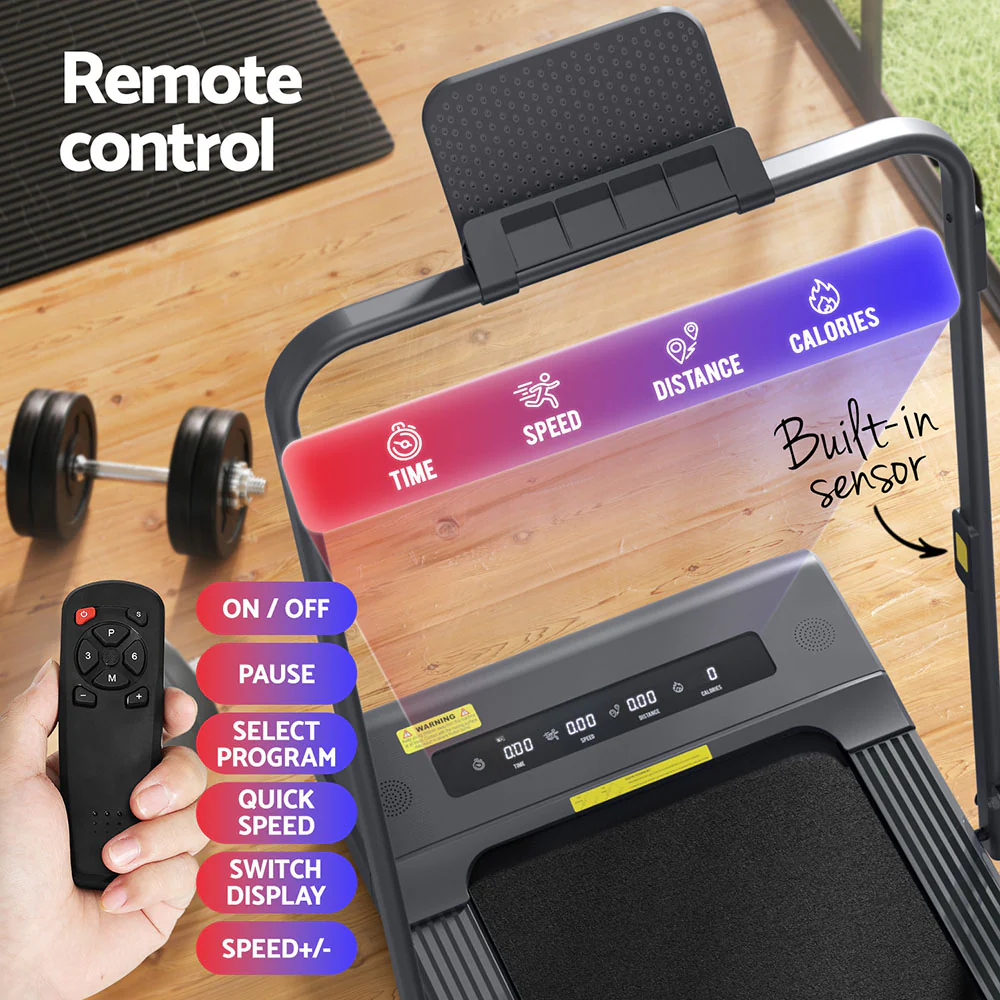 Everfit Treadmill Electric Walking Pad Under Desk Home Gym Fitness 400mm Grey - Nurns