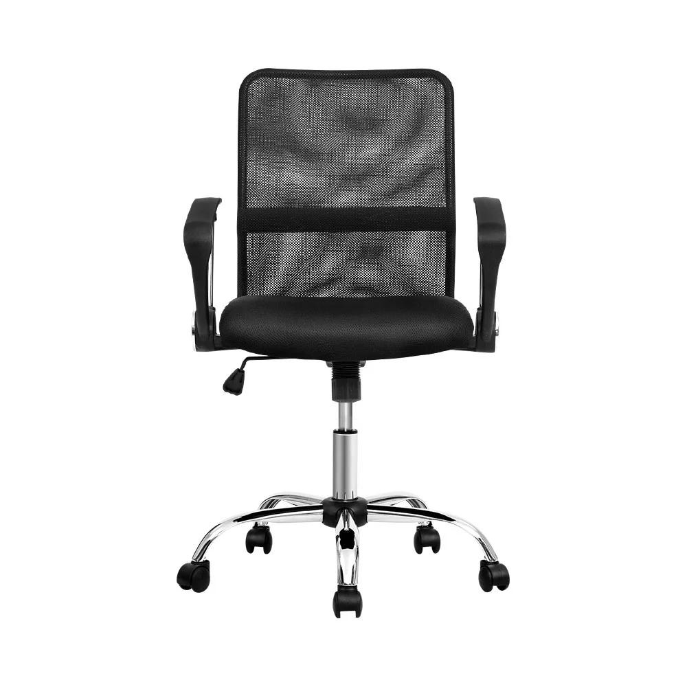 Artiss Mesh Office Chair Mid Back Black - Nurns
