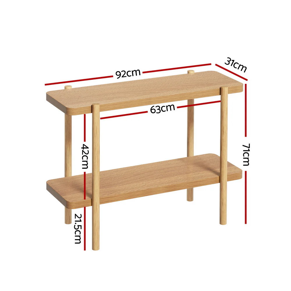 92cm 2-Tier Console Table - Pine - Nurns