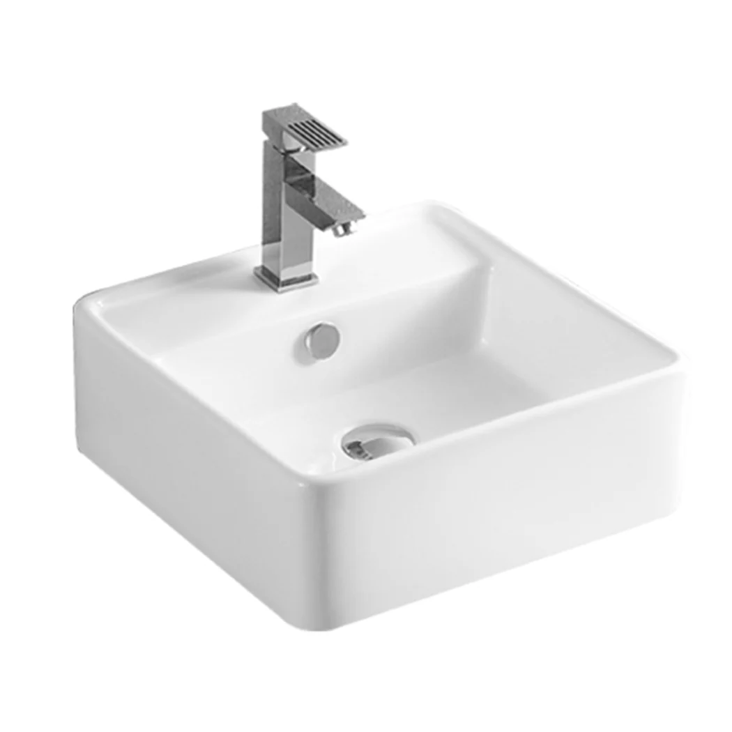 Square Ceramic Basin Bathroom Wash Counter Top Hand Wash Bowl Sink Vanity Above Basins - Nurns
