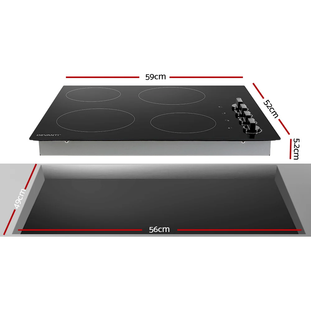 Devanti Electric Ceramic Cooktop 60cm - Nurns