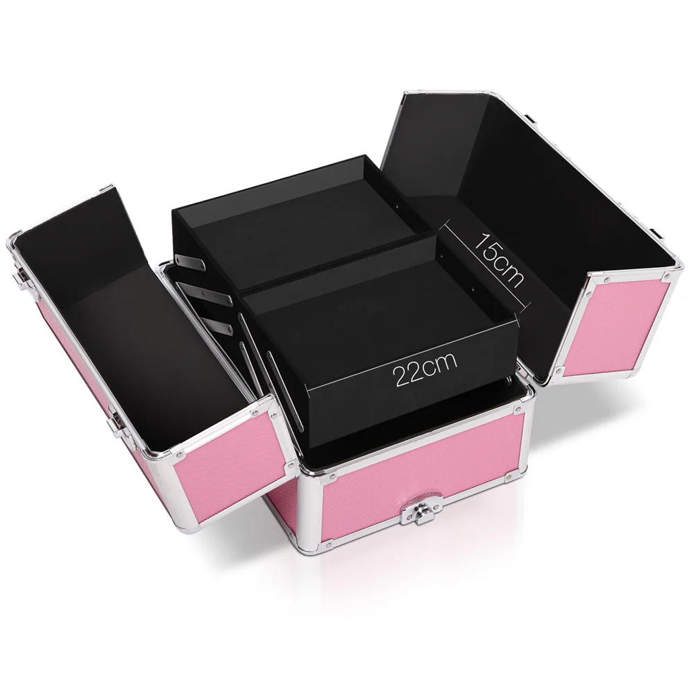 Makeup Case Beauty Cosmetic Organiser Travel Portable Box Troley Vanity - Nurns