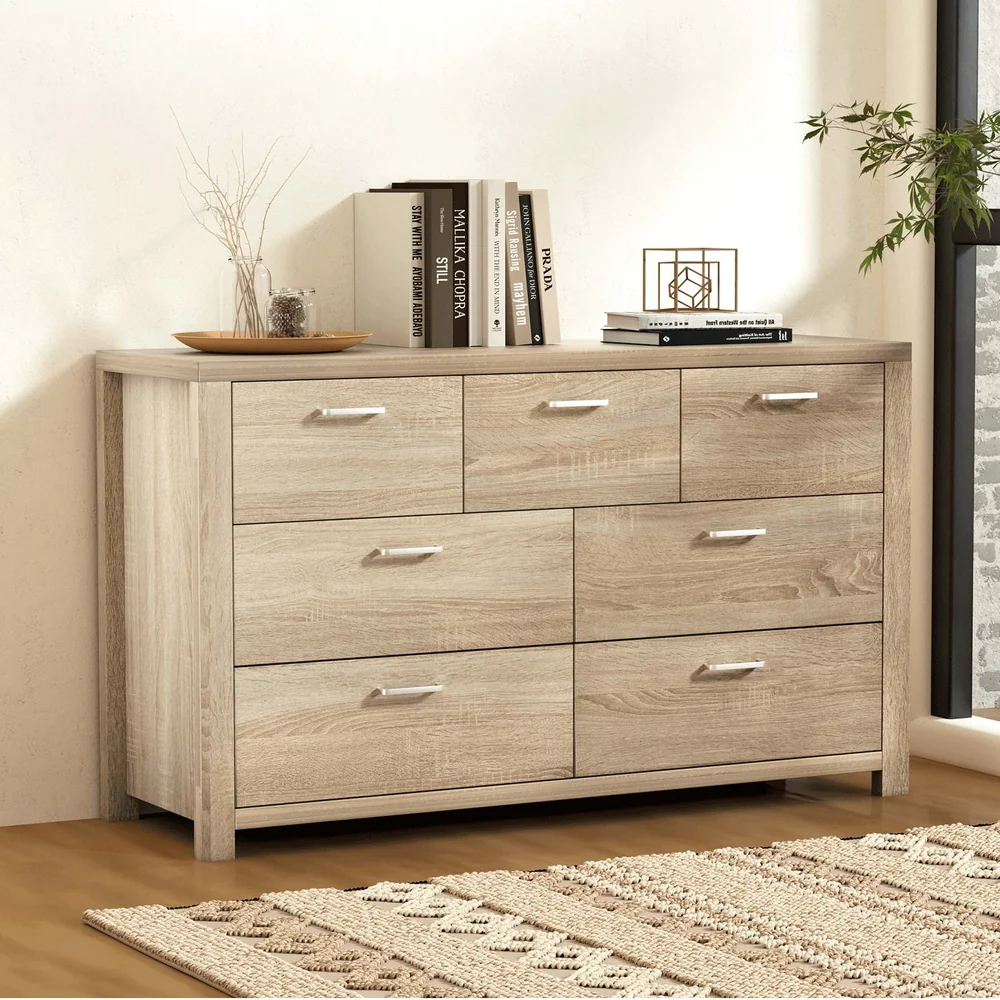 Artiss 7 Chest of Drawers - Pine - Nurns