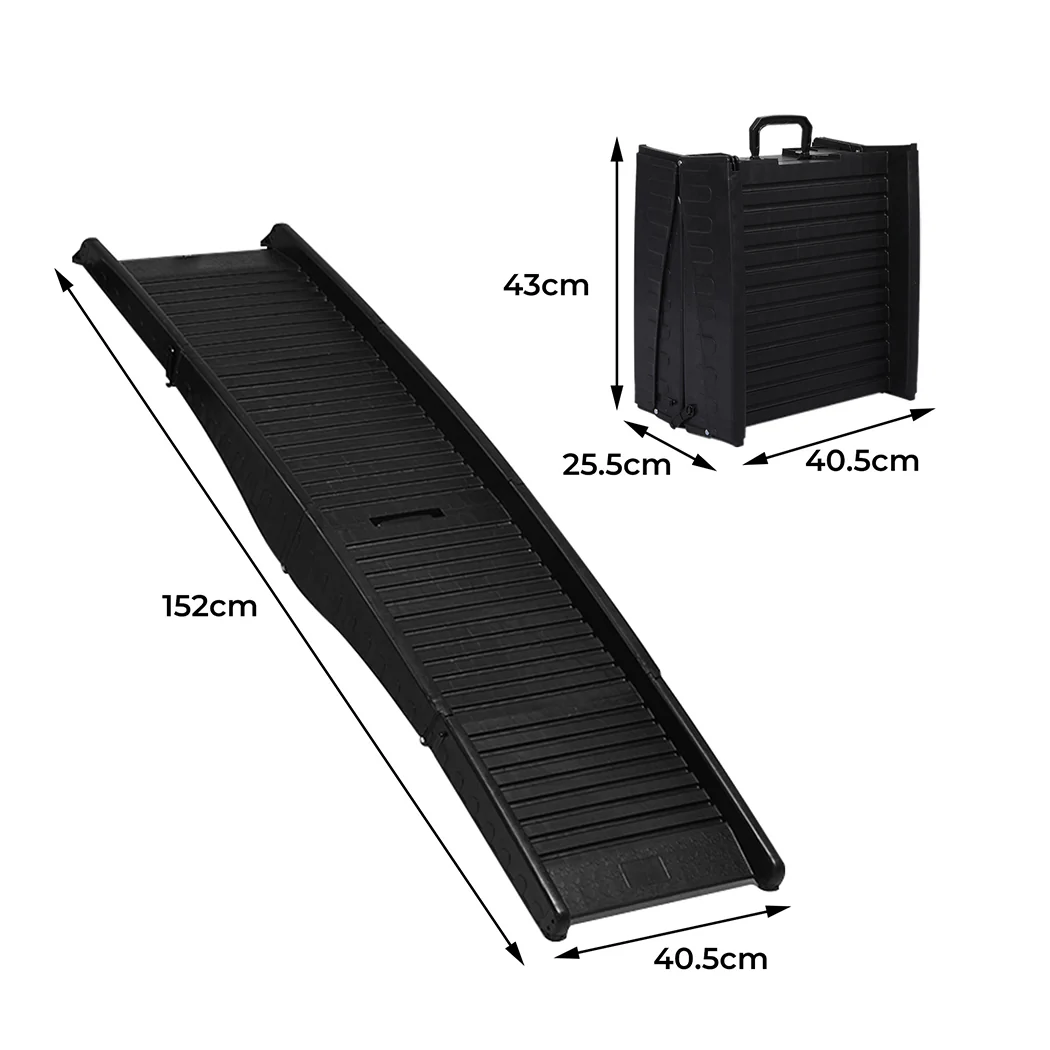 Dog Ramp Pet Car Suv Travel Stair Step Foldable Portable Lightweight Ladder - Black - Nurns