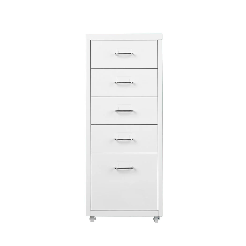 Levede 5 Drawer Office Cabinet Drawers White - Nurns
