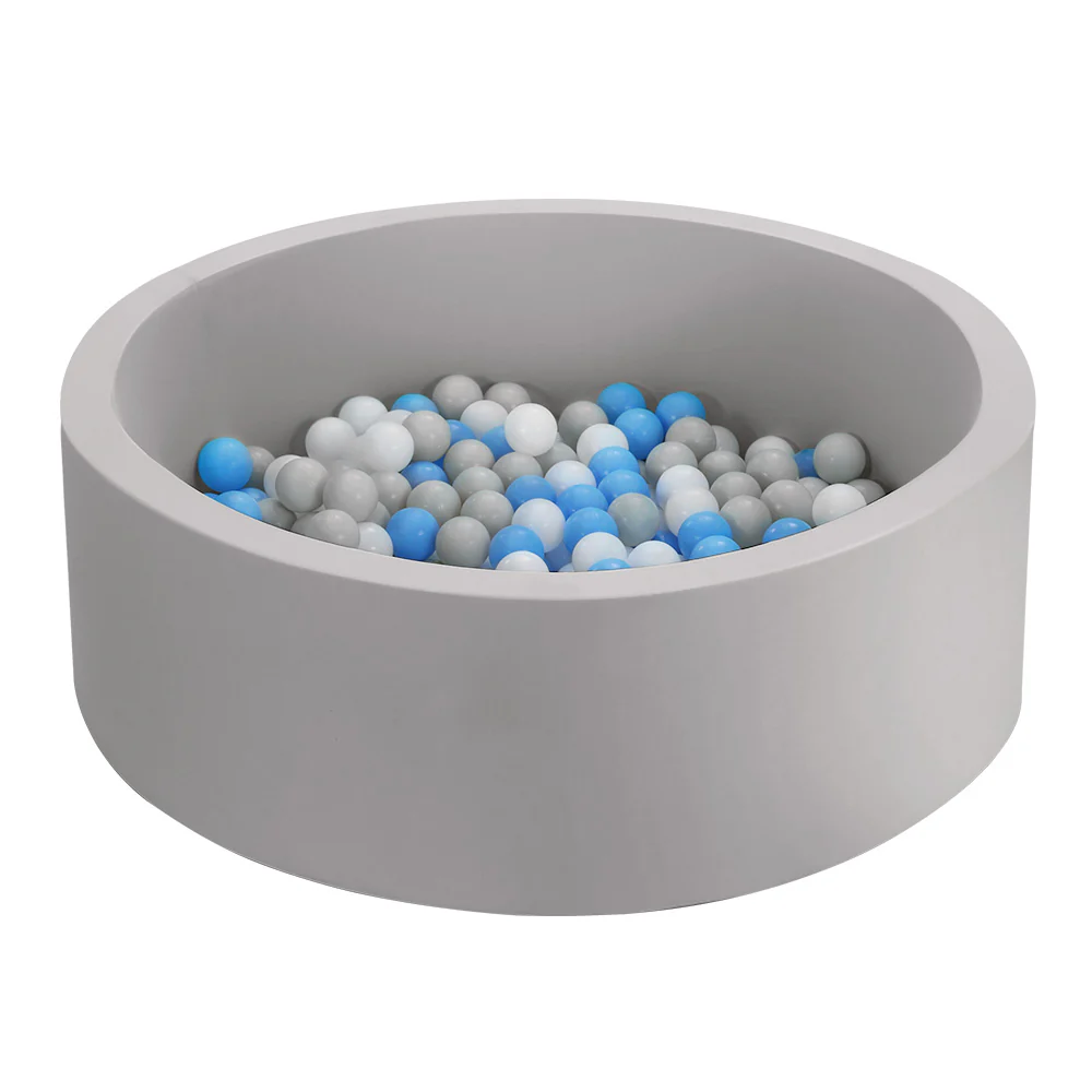 Ocean Foam Ball Pit with Balls Kids Play Pool Barrier Toys 90x30cm Grey - Nurns