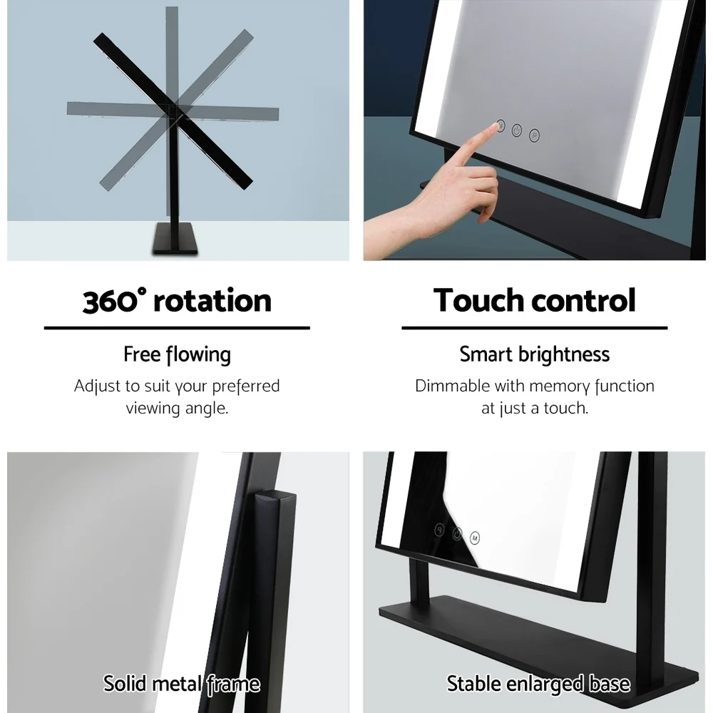 Hollywood Makeup Mirror With Light LED Strip Standing Tabletop Vanity - Nurns