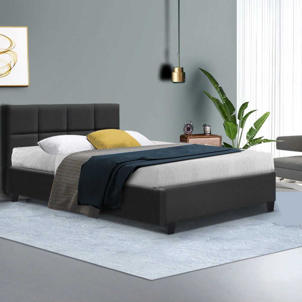 Jadeite Bed & Mattress Package - Charcoal Double - Nurns