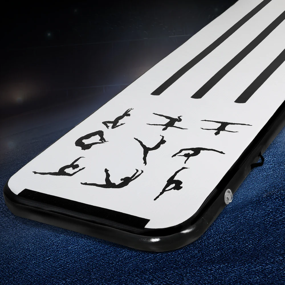 Everfit 3M Air Track Gymnastics Tumbling Mat Exercise Cheerleading Unique Black - Nurns