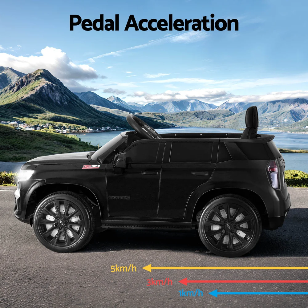 Kids Ride On Car Licensed Chevrolet Tahoe Electric Toys Horn Remote 12V - Black - Nurns