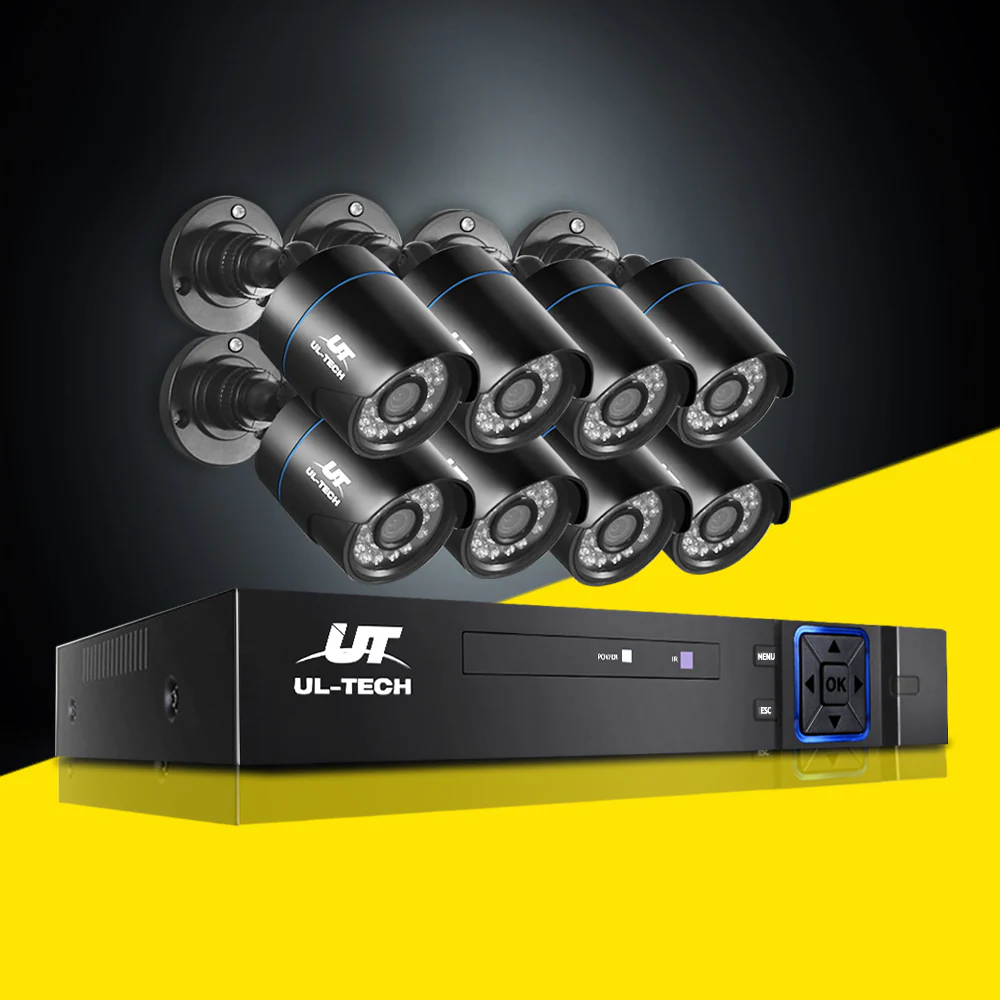CCTV Security System 8CH DVR 8 Cameras 1080p - Nurns