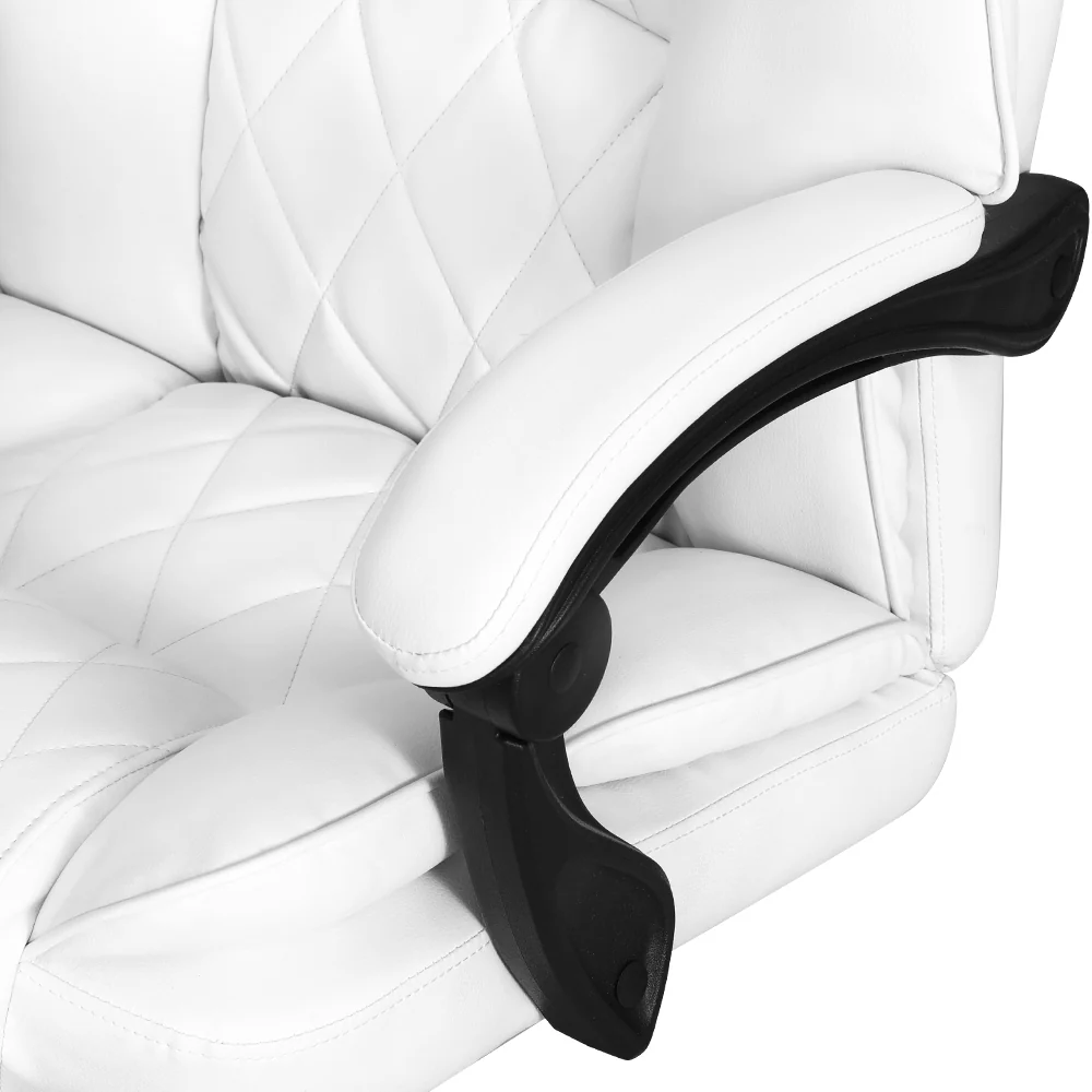 Artiss Executive Office Chair Leather Recliner White - Nurns