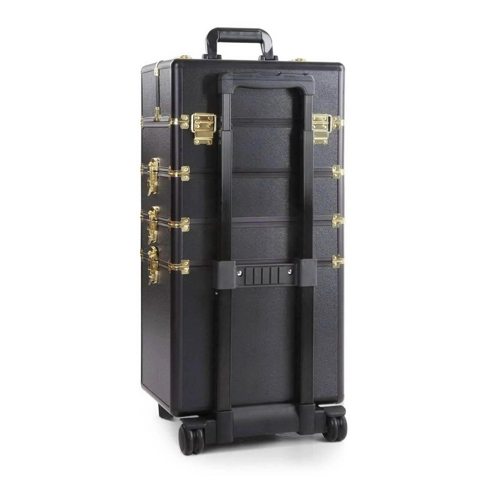 7 in 1 Portable Cosmetic Beauty Makeup Trolley - Black & Gold - Nurns
