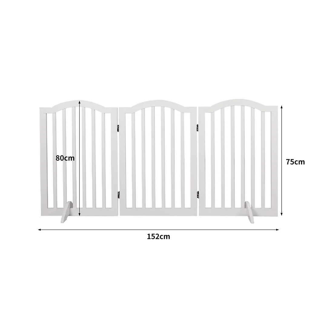 PaWz Wooden Pet Gate Dog Fence Safety White - Nurns