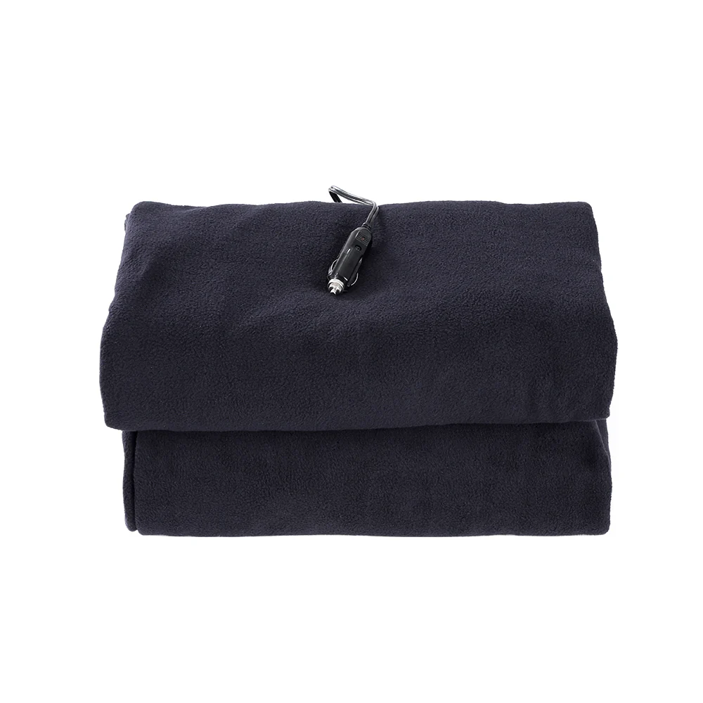 Watson Electric Throw Soft Blanket Heated Car Truck Rug Travel Camping 12V DC Auto - Navy Blue - Nurns