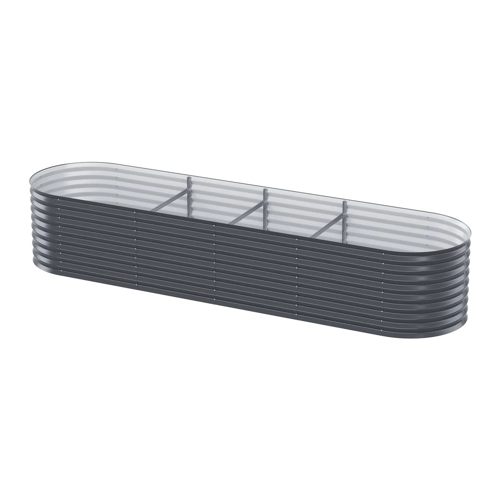 Garden Bed 320x80x56cm Oval Planter Box - Nurns