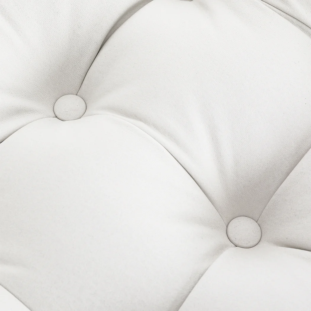 Accent Ottoman Chair Footstool - Cream - Nurns