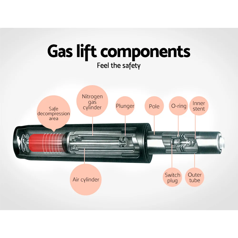 Set of 2 Marbella Gas Lift Bar Stools PU Leather - White & Chrome - Nurns