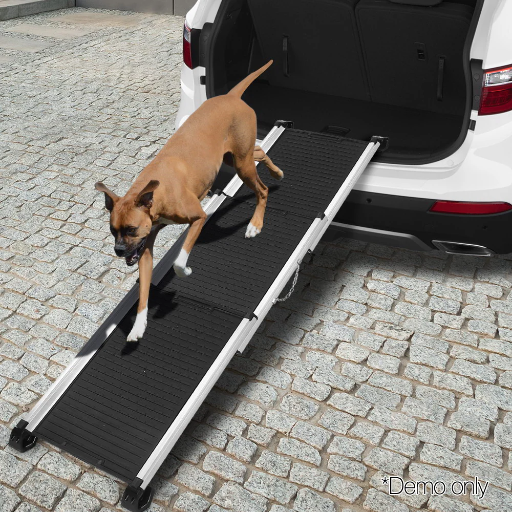 Dog Ramp Dog Steps Pet Car Travel Step Stair Foldable Portable Ladder Aluminium - Nurns