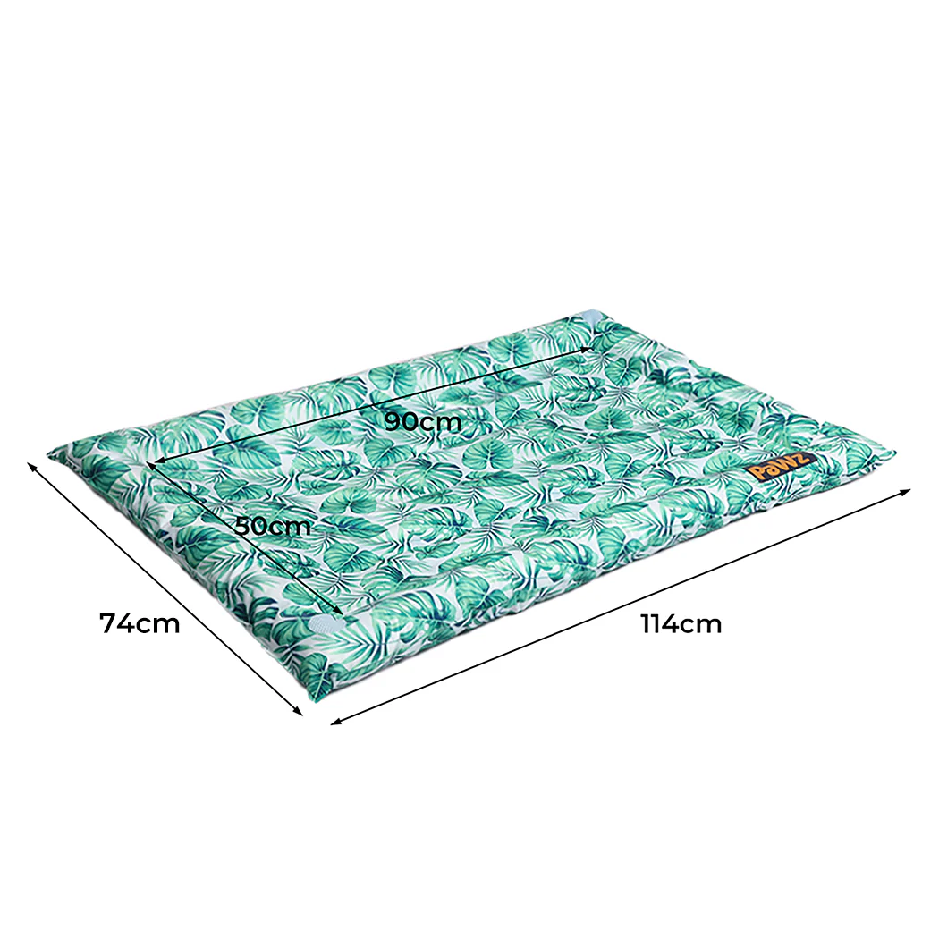 LARGE Dog Beds Pet Cool Gel Mat Bolster - Green - Nurns