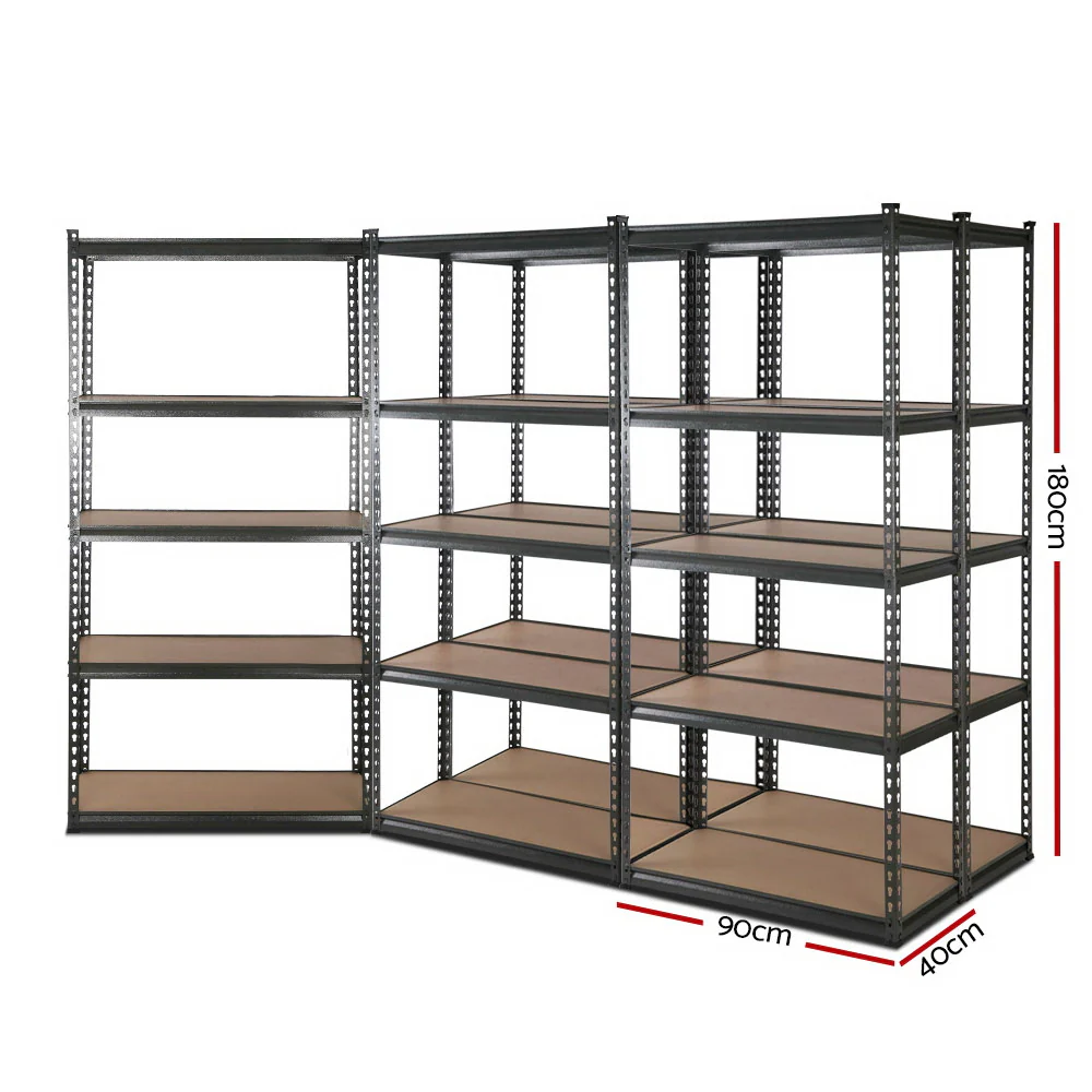 Giantz 5x1.8M Garage Shelving Warehouse Rack Pallet Racking Storage Charcoal - Nurns
